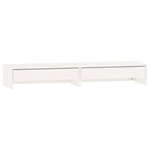 Monitor Stand White 100x27x15cm Solid Wood Pine