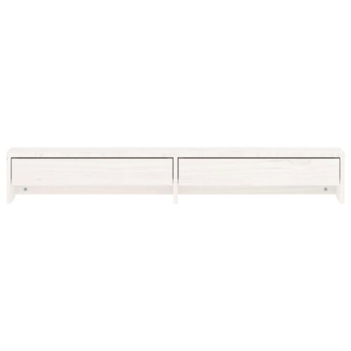 Monitor Stand White 100x27x15cm Solid Wood Pine - Image 5