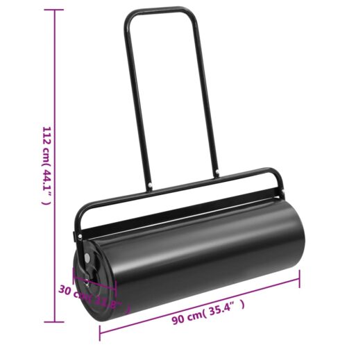 Garden Lawn Roller with Handle Black 63 L Iron Steel - Image 5