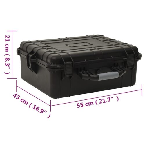 Portable Flight Case Black 55x43x21cm PP - Image 8