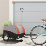 Bike Trailer Black Orange 45 kg Iron