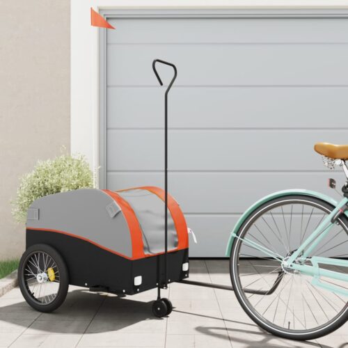 Bike Trailer Black Orange 45 kg Iron