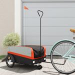 Bike Trailer Black Orange 45 kg Iron