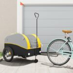 Bike Trailer Black Yellow 45 kg Iron