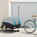 Bike Trailer Black Blue 45 kg Iron