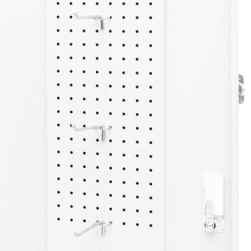 Lockable Steel Saddle Cabinet Equestrian Sports Horse Tack Storage Locker Shelf White 53x53x140cm - Image 7