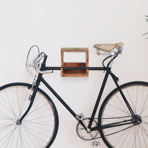 Wall Mounted Bicycle Rack Solid Reclaimed Wood Timber Bike Holder Decor 35x25x25cm - Image 7