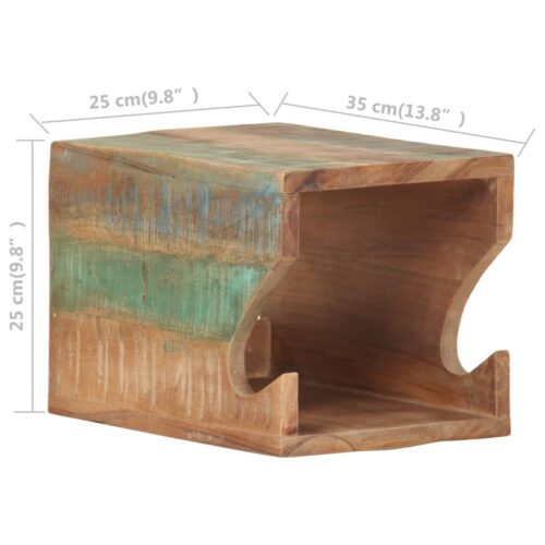 Wall Mounted Bicycle Rack Solid Reclaimed Wood Timber Bike Holder Decor 35x25x25cm - Image 8