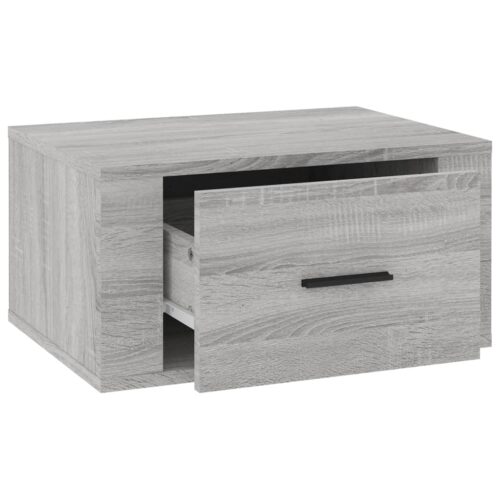 Wall-Mount Bedside Cabinet Grey Sonoma 50x36x25cm - Image 6