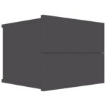 Bedside Cabinet Grey 40x30x30cm Engineered Wood