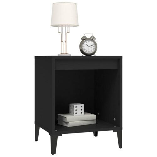 Bedside Cabinet Black 40x35x50cm - Image 4