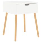 Bedside Cabinet High Gloss White 40x40x56cm Engineered Wood