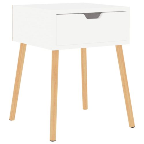 Bedside Cabinet High Gloss White 40x40x56cm Engineered Wood