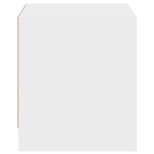Bedside Cabinet with Glass Door White 35x37x42cm - Image 7
