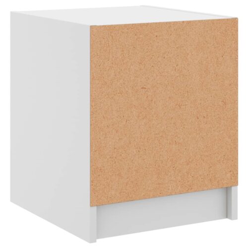 Bedside Cabinet with Glass Door White 35x37x42cm - Image 8