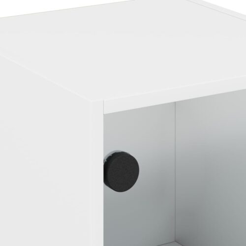 Bedside Cabinet with Glass Door White 35x37x42cm - Image 10