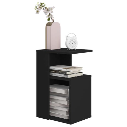Side Table Black 36x30x56cm Engineered Wood - Image 3