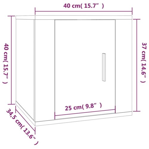 Wall Mounted TV Cabinet Grey Sonoma 40x34.5x40cm - Image 11