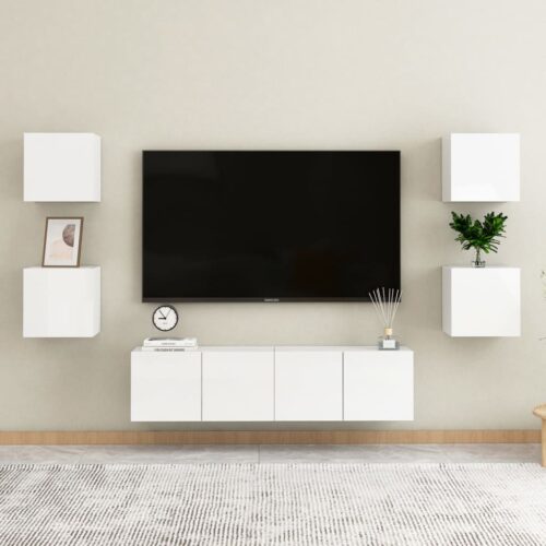 Wall Mounted TV Cabinet High Gloss White 30.5x30x30cm - Image 5