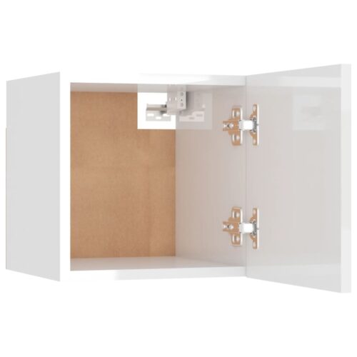 Wall Mounted TV Cabinet High Gloss White 30.5x30x30cm - Image 9