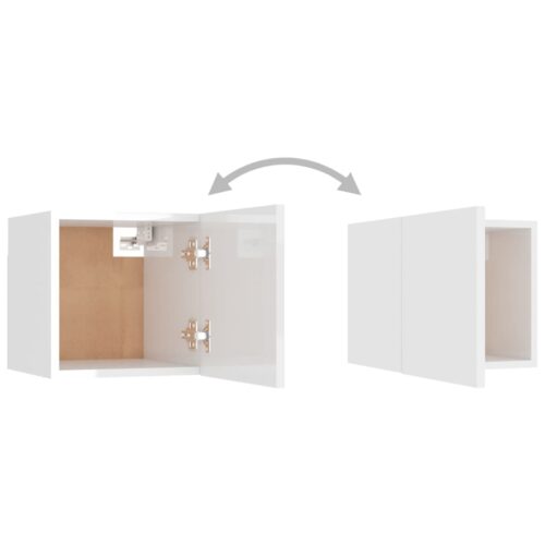 Wall Mounted TV Cabinet High Gloss White 30.5x30x30cm - Image 10