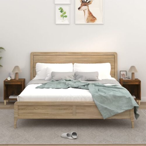 Bedside Cabinets 2pcs Smoked Oak 40x35x50cm - Image 9