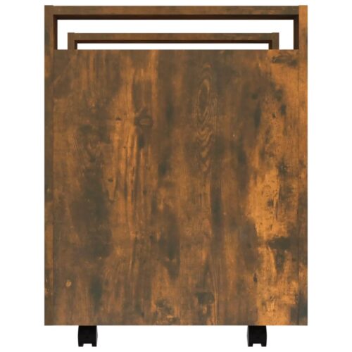 Desk Trolley Smoked Oak 60x45x60cm Engineered Wood - Image 8