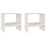 Bedside Cabinets 2pcs White 40x30.5x40cm Solid Pinewood