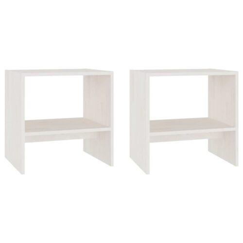 Bedside Cabinets 2pcs White 40x30.5x40cm Solid Pinewood