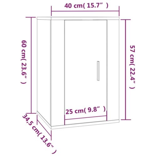 Wall Mounted TV Cabinet Grey Sonoma 40x34.5x60cm - Image 11