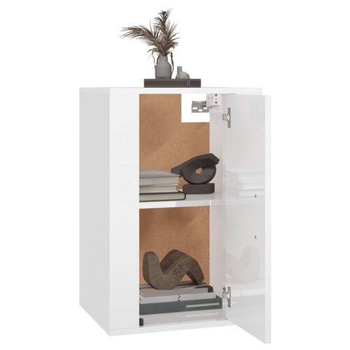 Wall Mounted TV Cabinet High Gloss White 40x34.5x60cm - Image 3