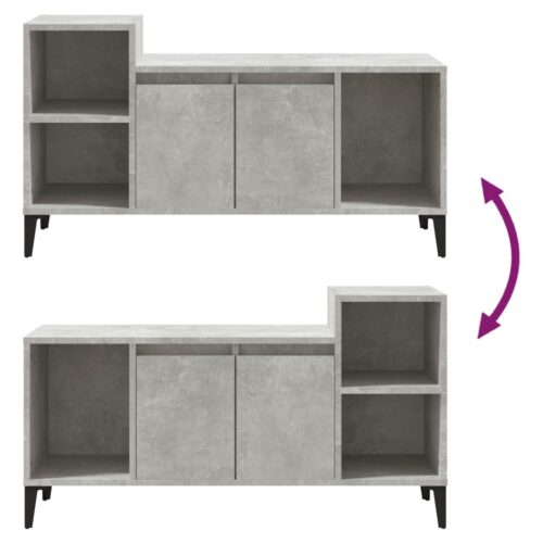 TV Cabinet Concrete Grey 100x35x55cm Engineered Wood - Image 8
