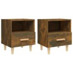 Bedside Cabinets 2pcs Smoked Oak 40x35x47cm