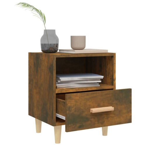 Bedside Cabinets 2pcs Smoked Oak 40x35x47cm - Image 3