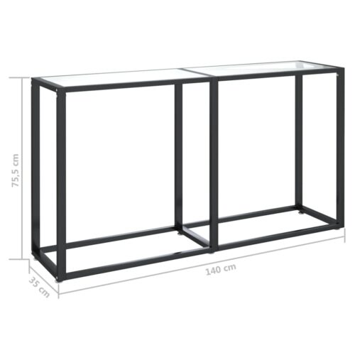 Console Table Transparent 140x35x75.5cm Tempered Glass - Image 6