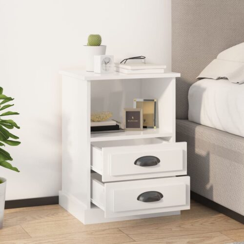Bedside Cabinet High Gloss White 43x36x60cm - Image 3