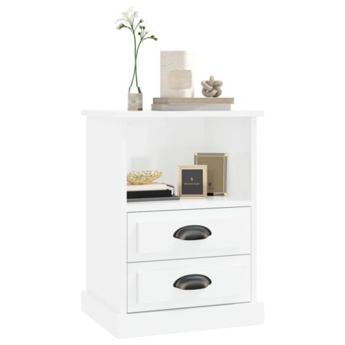 Bedside Cabinet High Gloss White 43x36x60cm - Image 4