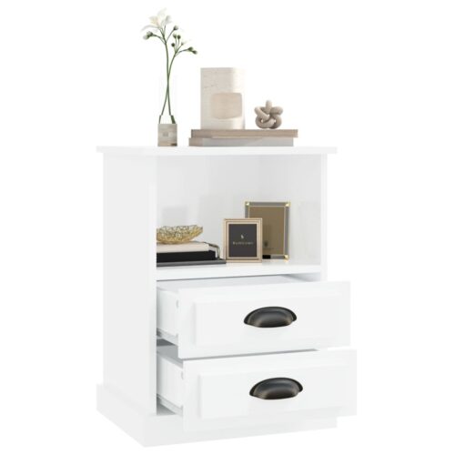 Bedside Cabinet High Gloss White 43x36x60cm - Image 5