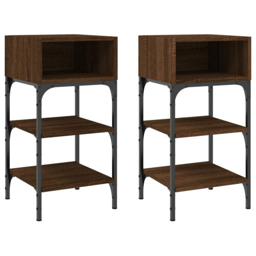 Bedside Tables 2pcs Brown Oak 35x34.5x70cm Engineered Wood