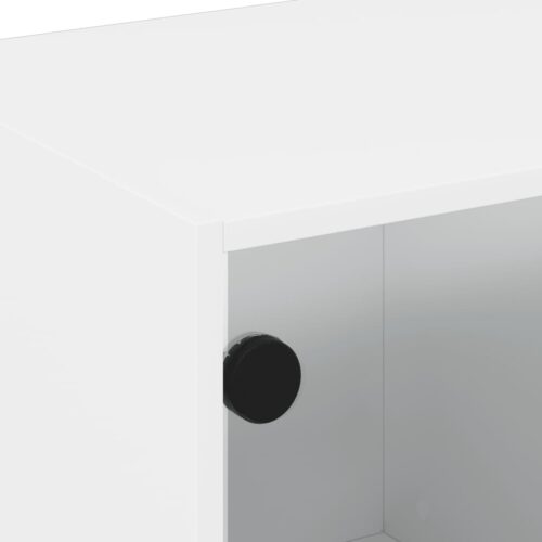 TV Cabinet with Glass Doors White 68x37x42cm - Image 9