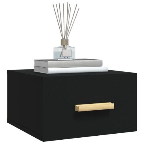 Wall-mounted Bedside Cabinets 2pcs Black 35x35x20cm - Image 4