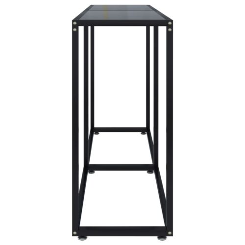 Console Table Black 140x35x75.5cm Tempered Glass - Image 4