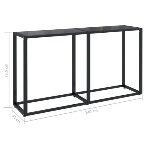 Console Table Black 140x35x75.5cm Tempered Glass - Image 6