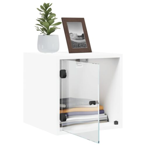 Bedside Cabinets with Glass Doors 2pcs White 35x37x35cm - Image 5