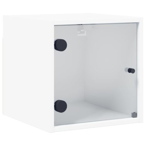 Bedside Cabinets with Glass Doors 2pcs White 35x37x35cm - Image 6