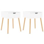 Bedside Cabinets 2pcs White 40x40x56cm Engineered Wood