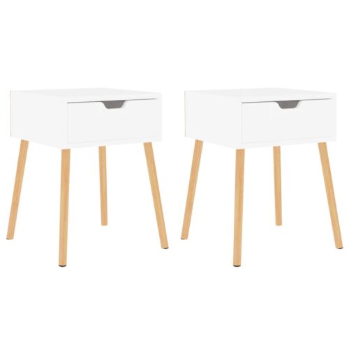 Bedside Cabinets 2pcs White 40x40x56cm Engineered Wood