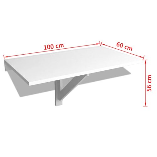Folding Wall Table White 100x60cm - Image 6
