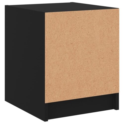 Bedside Cabinets with Glass Doors 2pcs Black 35x37x42cm - Image 9