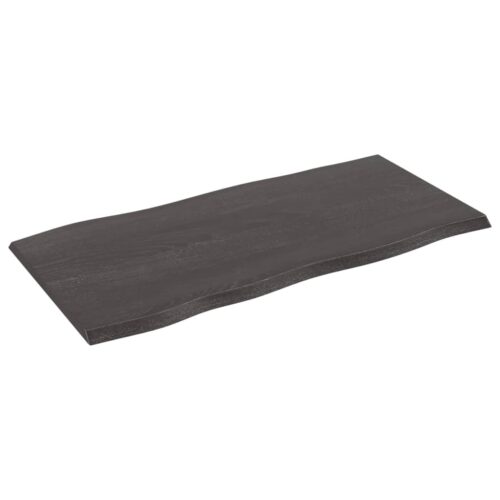 Table Top Dark Brown 100x50x2cm Treated Solid Wood Oak DIY Desk Panel Board - Image 2